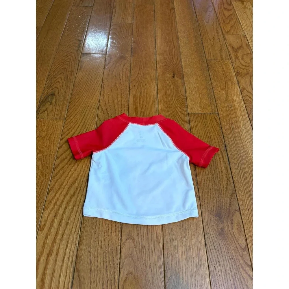 Just One You Carters Baby Boys Red White Ahoy Matey Pirate Crab Rash Guard 3M